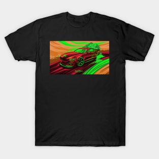 Ford Mustang pony GT Eco boost 2016 illustration graphics T-Shirt